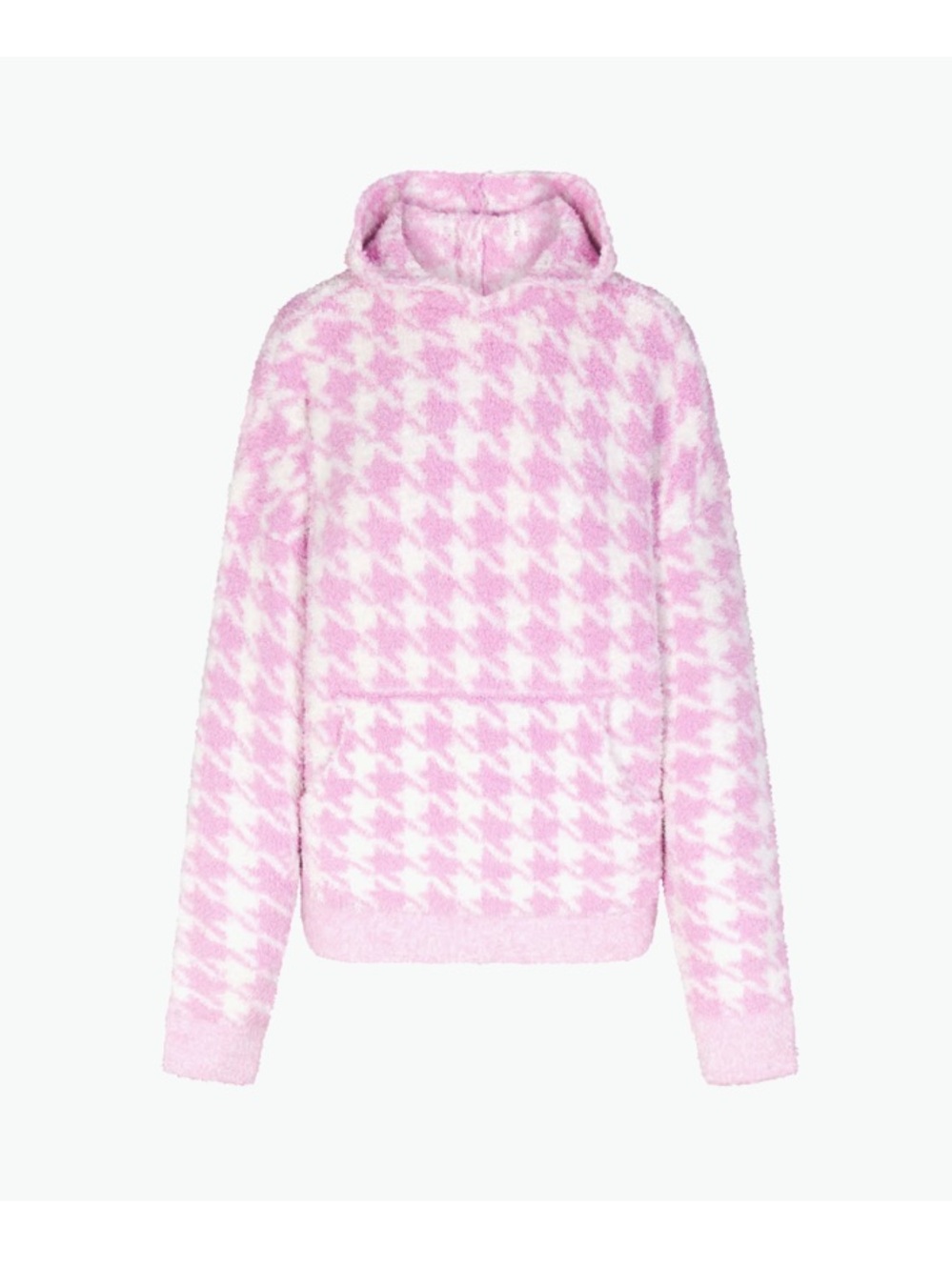 SKIMS Cozy‎ Knit Unisex Hoodie in Petal Houndstooth Apres Ski